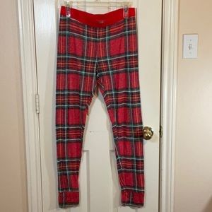 VS Pink plaid pajama bottoms.